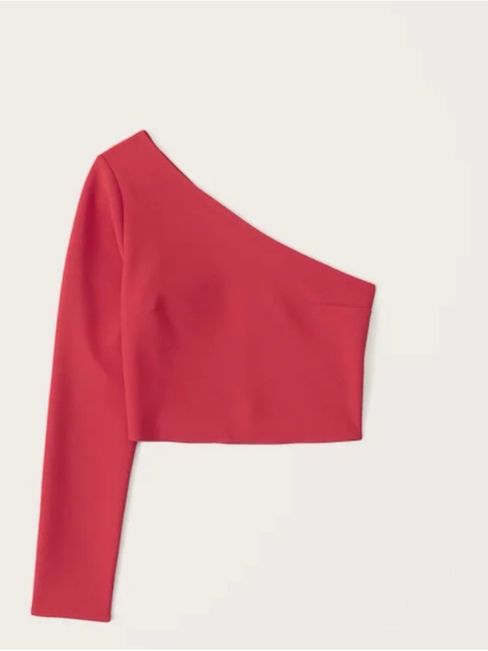 NWOT Abercrombie Asymmetrical Long Sleeve Shirt - Red - Picture 3 of 6